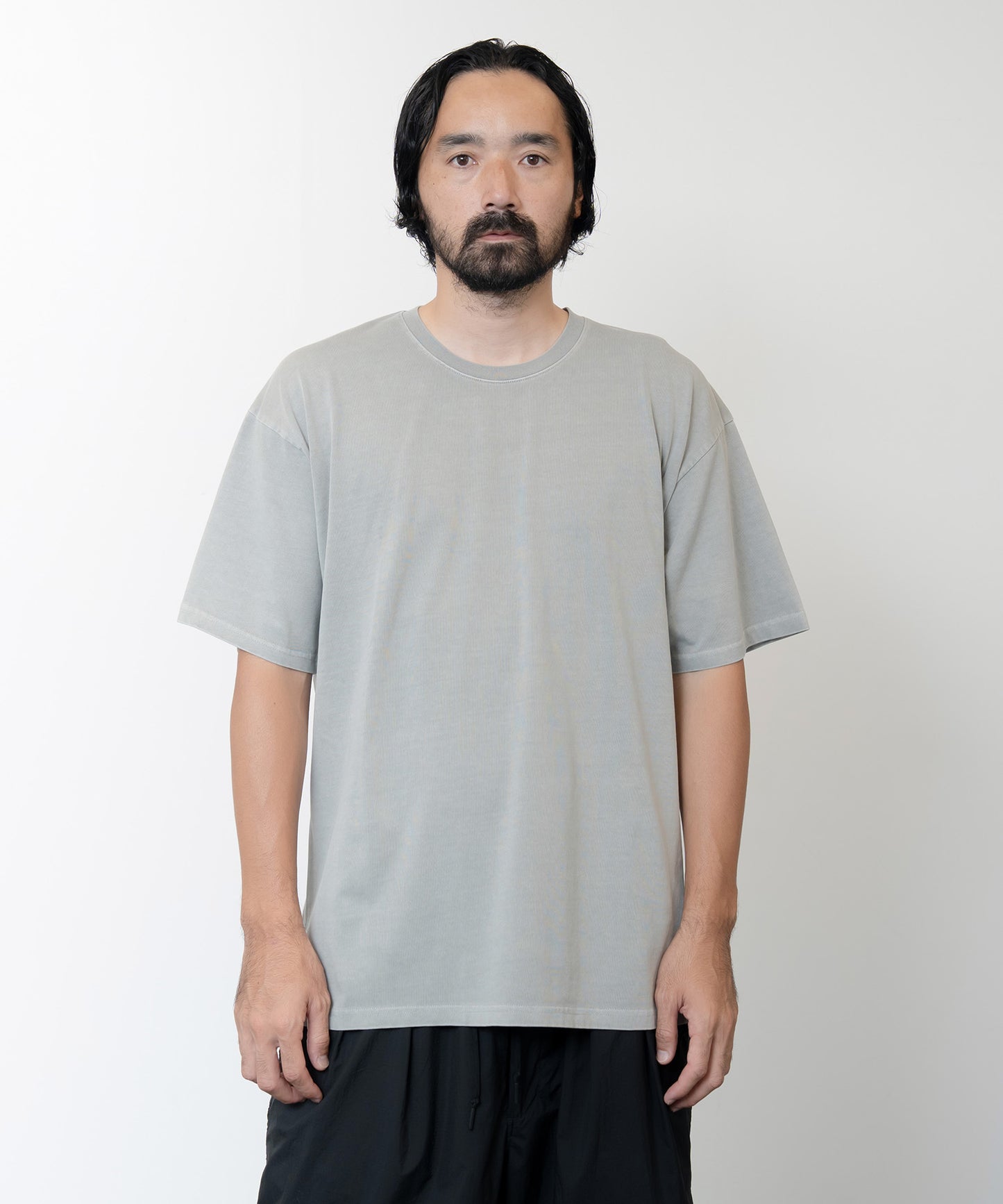 Heavy Crewneck Pigment Dye T-Shirt / GRAY