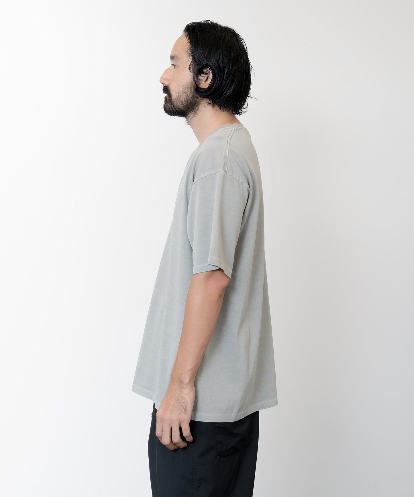 Heavy Crewneck Pigment Dye T-Shirt / GRAY