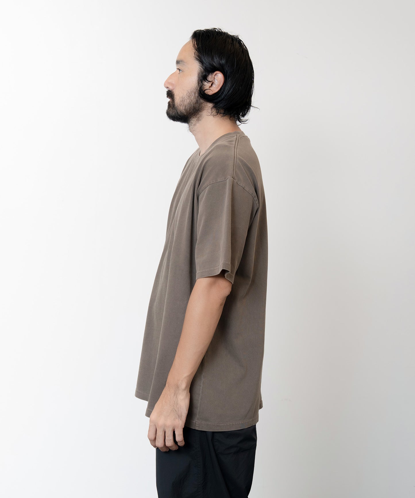 Heavy Crewneck Pigment Dye T-Shirt / BROWN