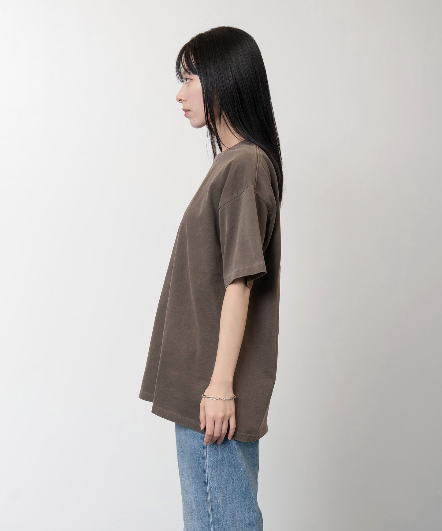 Heavy Crewneck Pigment Dye T-Shirt / BROWN