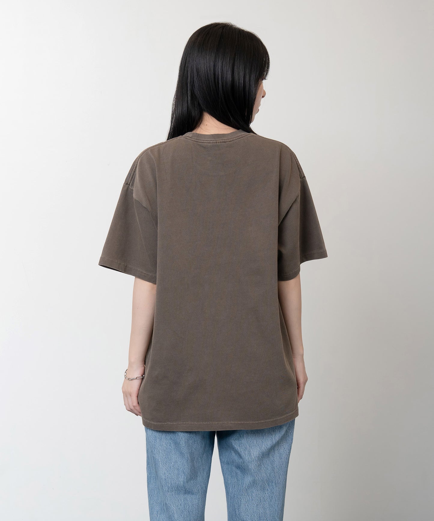 Heavy Crewneck Pigment Dye T-Shirt / BROWN