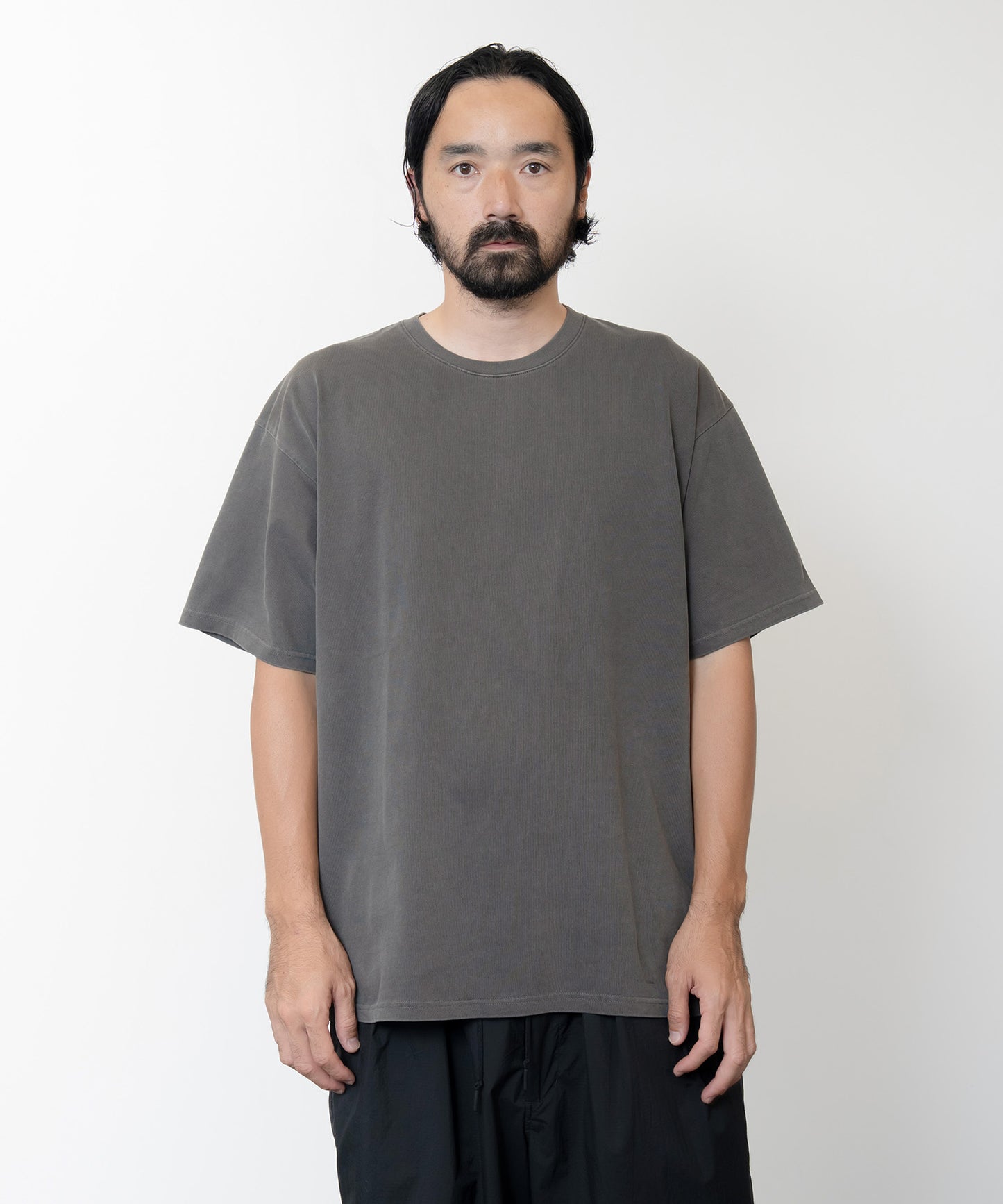 Heavy Crewneck Pigment Dye T-Shirt / BLACK