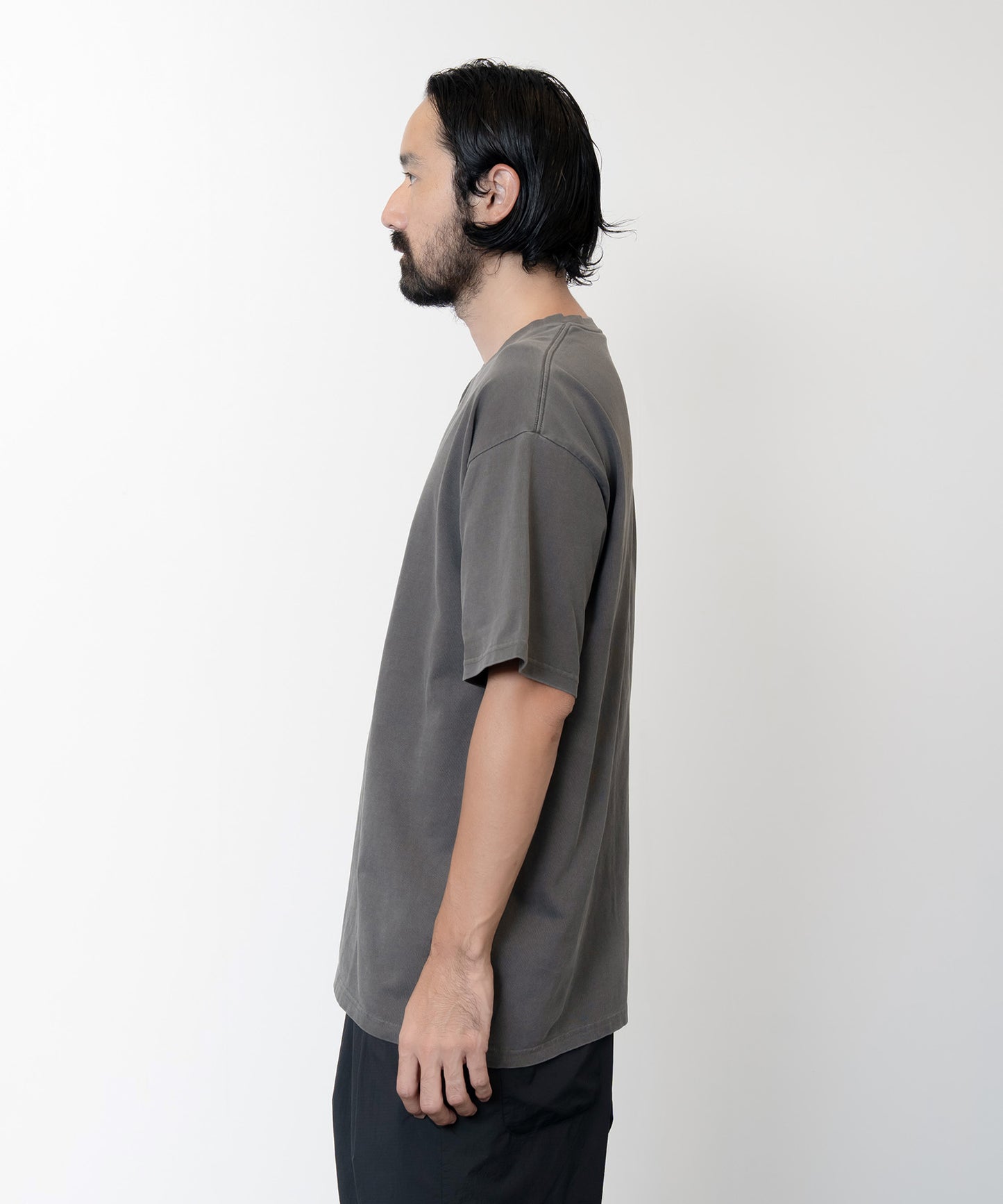 Heavy Crewneck Pigment Dye T-Shirt / BLACK