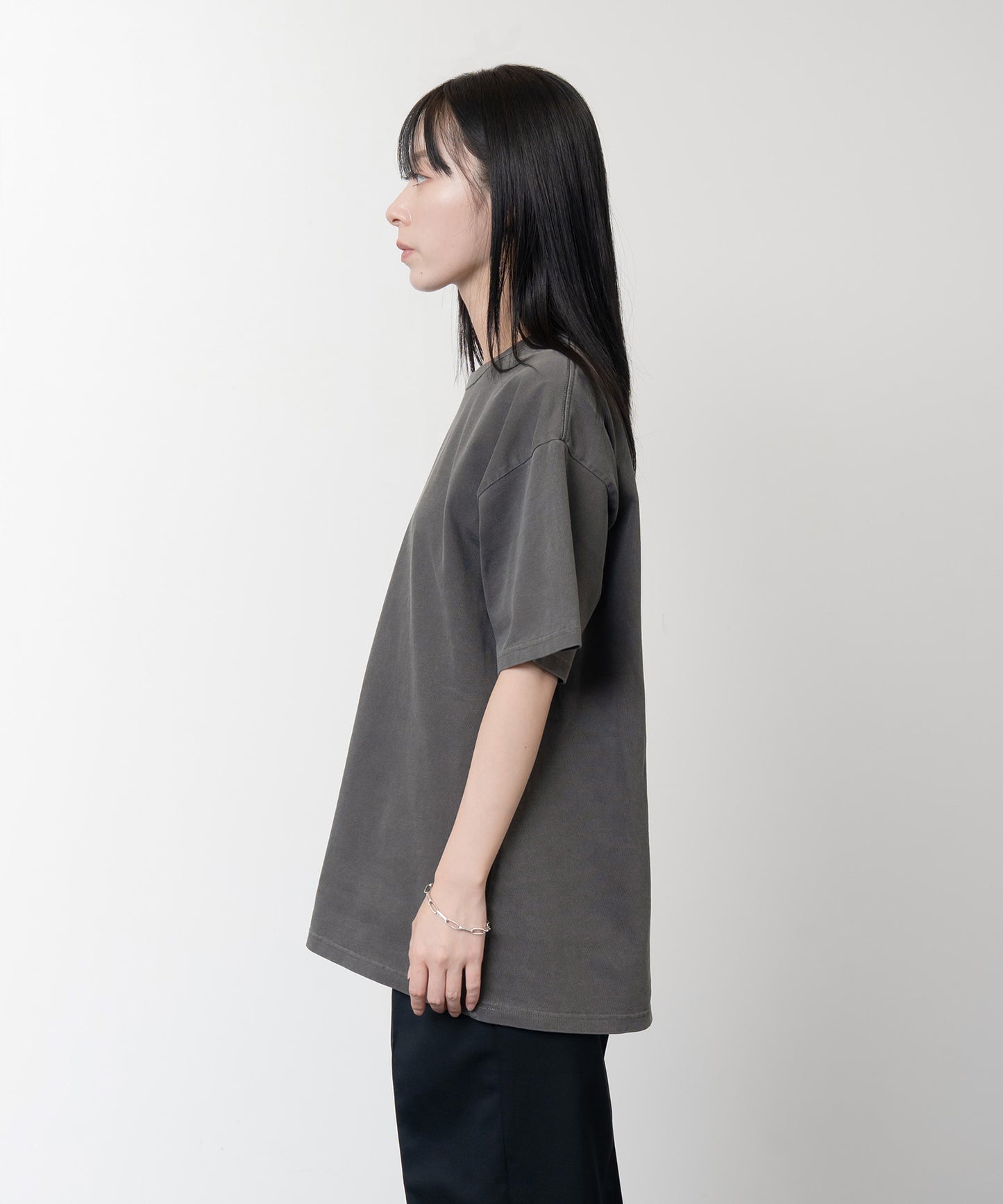 Heavy Crewneck Pigment Dye T-Shirt / BLACK