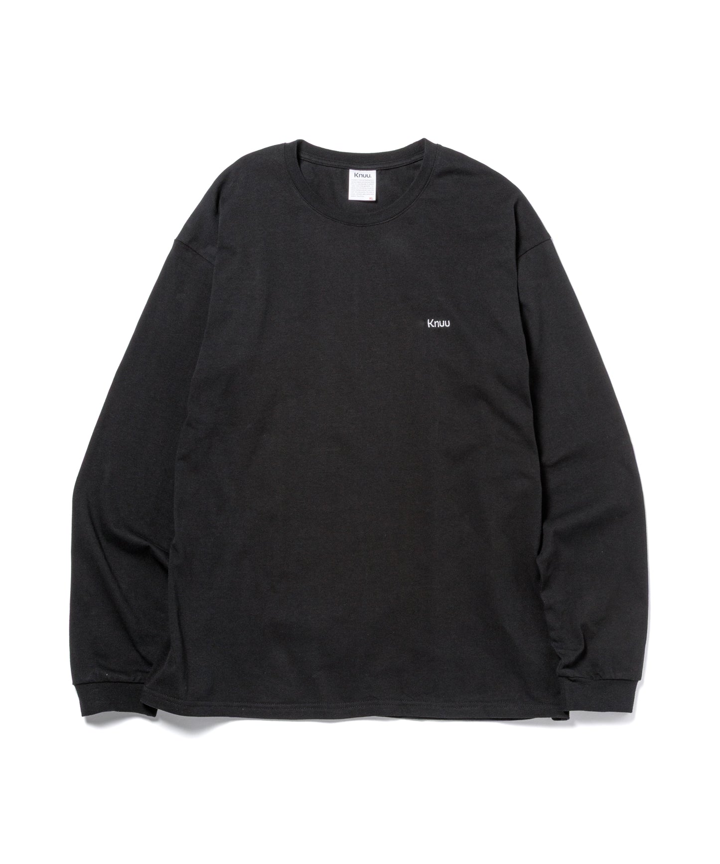 Small Logo Heavy Crewneck Long Sleeve T-Shirt / BLACK