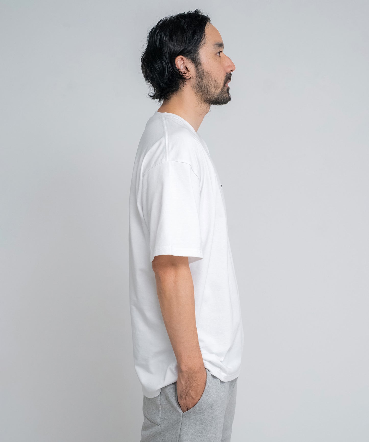 Small Logo Heavy Crewneck T-Shirt / WHITE