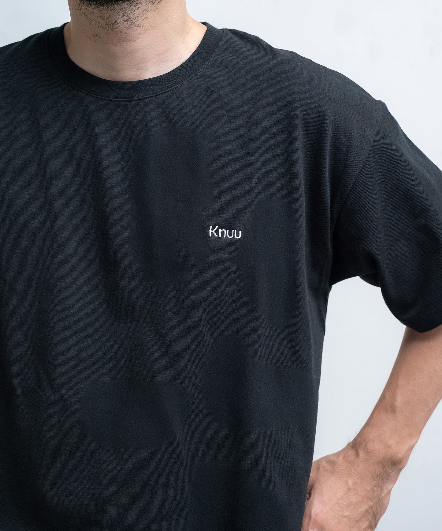 Small Logo Heavy Crewneck T-Shirt / BLACK