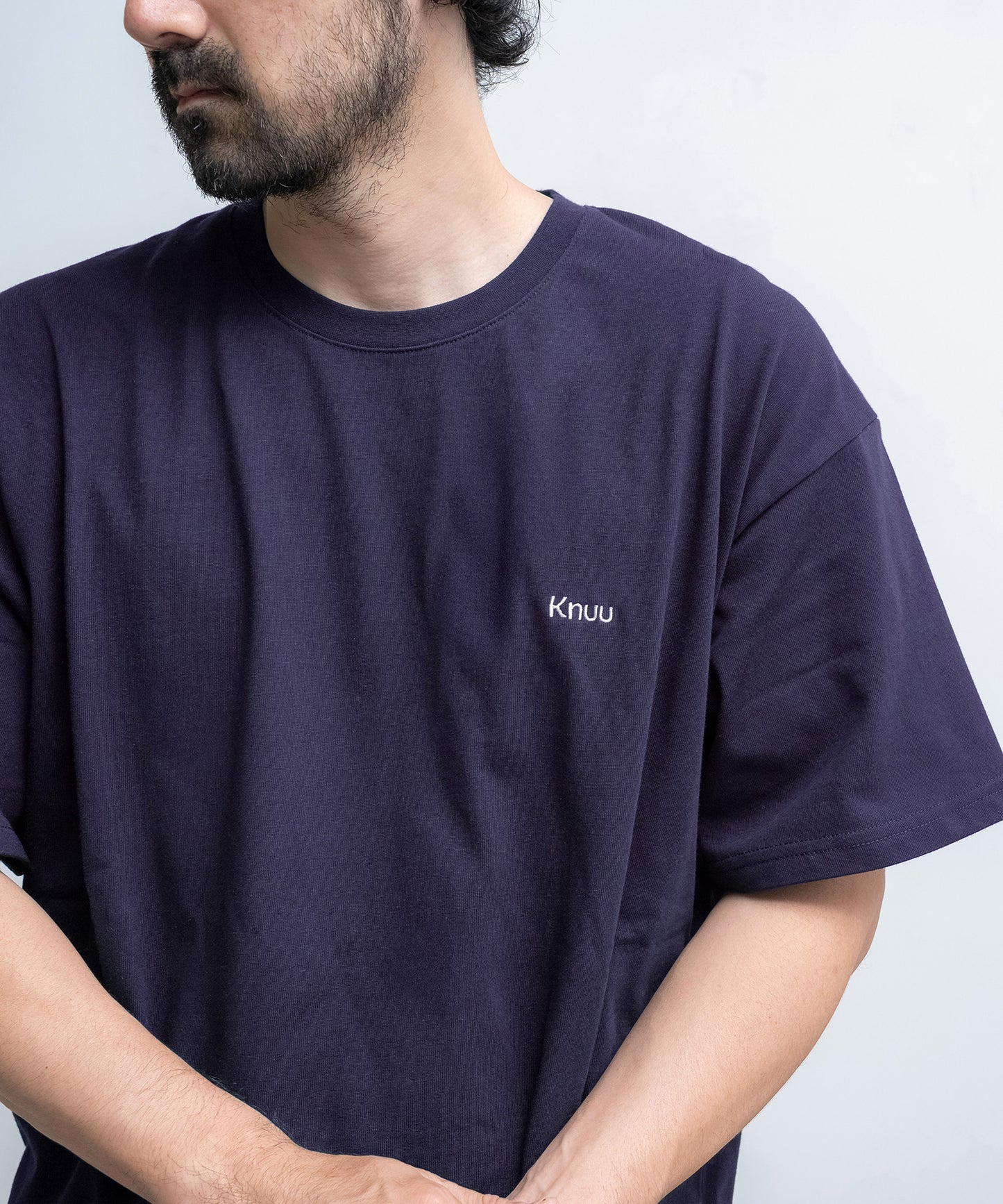 Small Logo Heavy Crewneck T-Shirt / NAVY