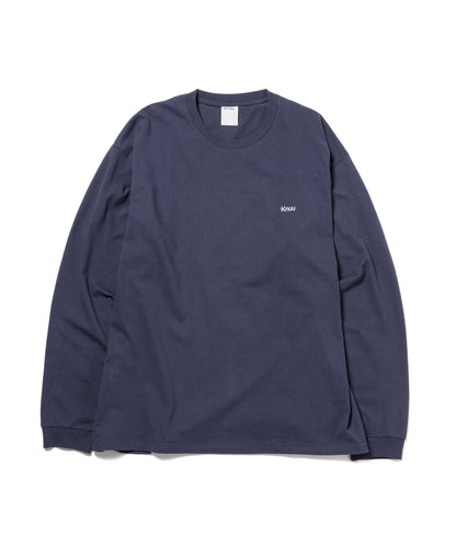 Small Logo Heavy Crewneck Long Sleeve T-Shirt / NAVY