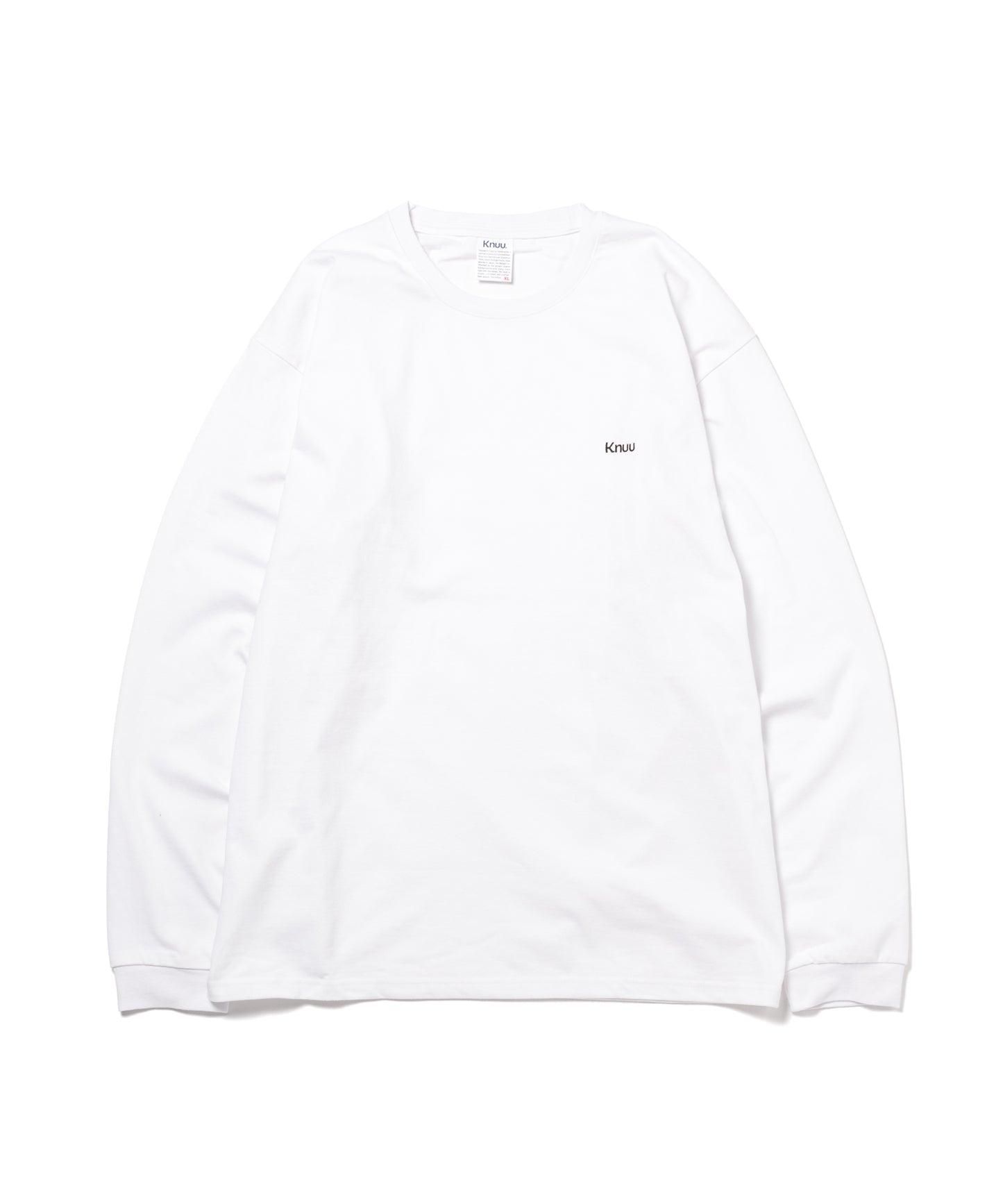 Small Logo Heavy Crewneck Long Sleeve T-Shirt / WHITE