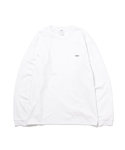 Small Logo Heavy Crewneck Long Sleeve T-Shirt / WHITE