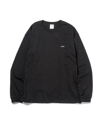 Small Logo Heavy Crewneck Long Sleeve T-Shirt / BLACK