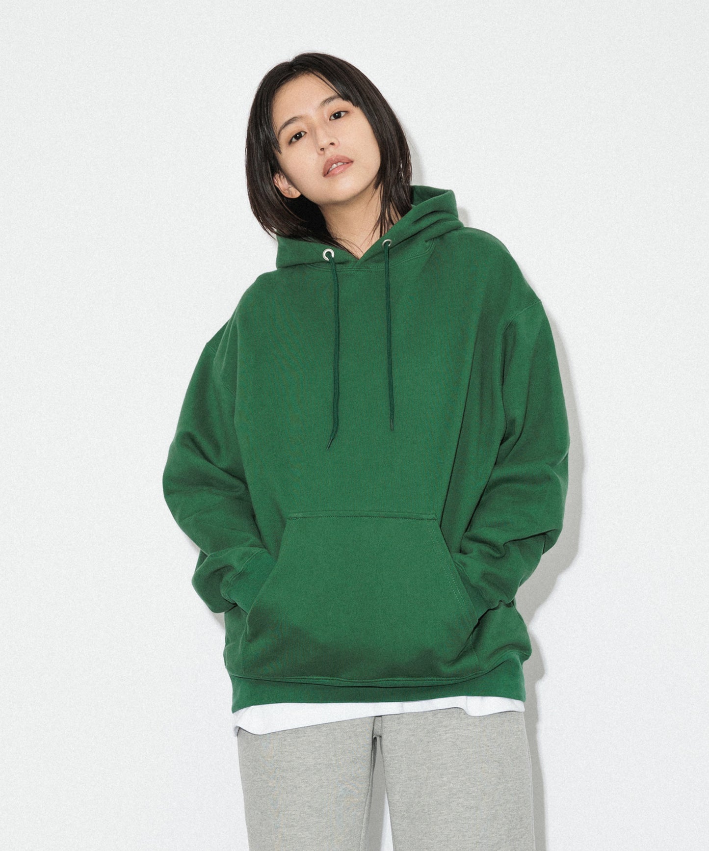 Heavy Hooded Sweatshirt / GREEN