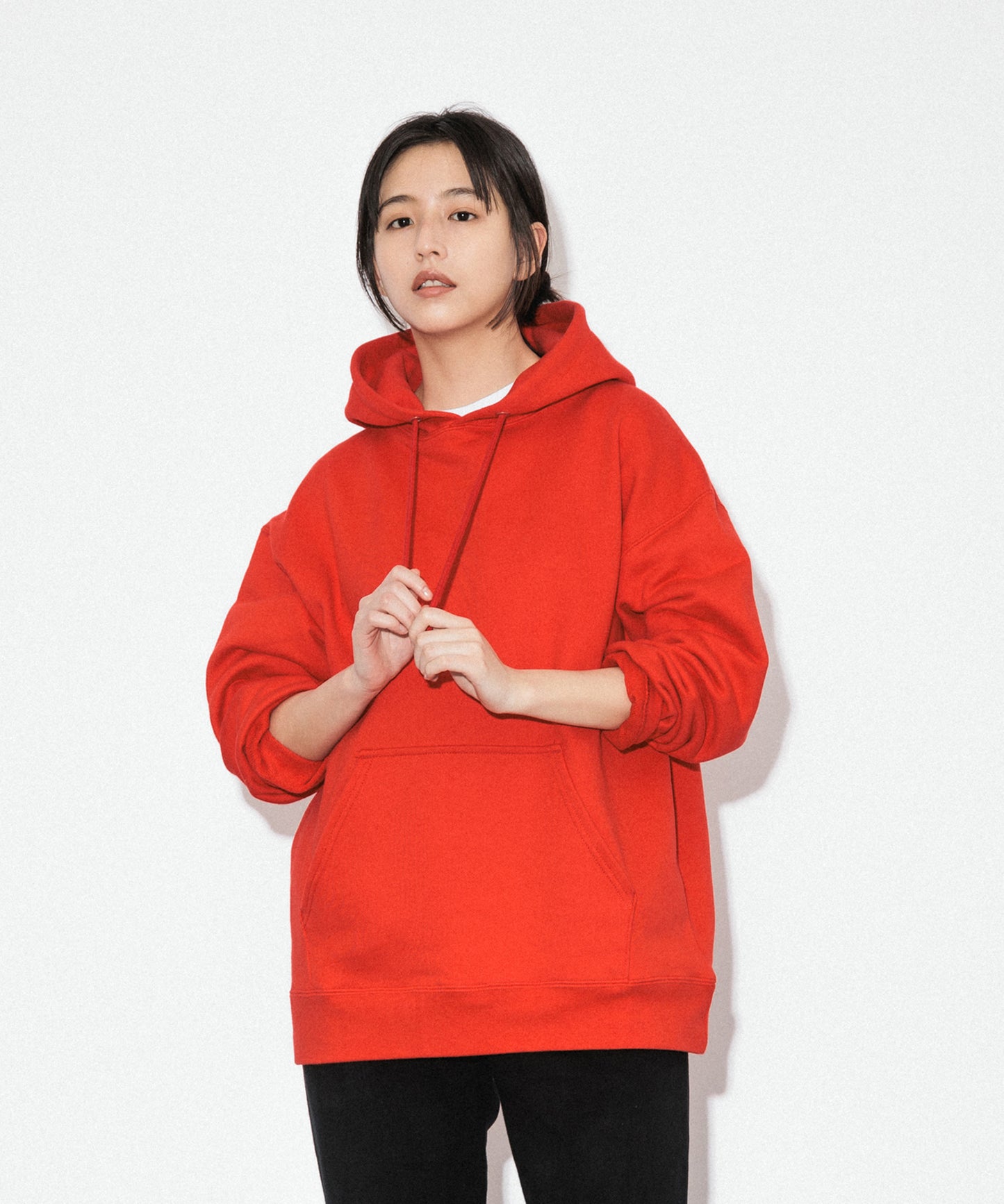 Heavy Hooded Sweatshirt / RED