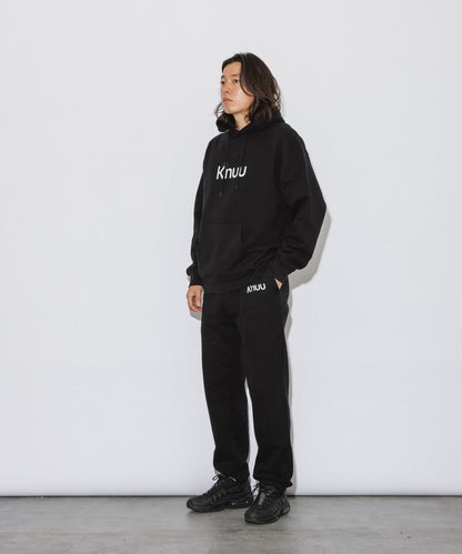 Logo Heavy Hooded Sweatshirt / BLACK