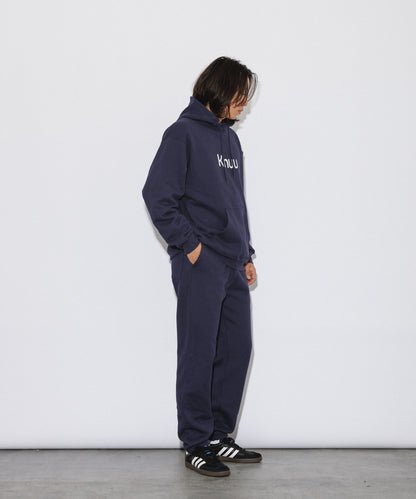 Logo Heavy Hooded Sweatshirt / NAVY