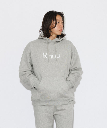 Logo Heavy Hooded Sweatshirt / HEATHER GRAY