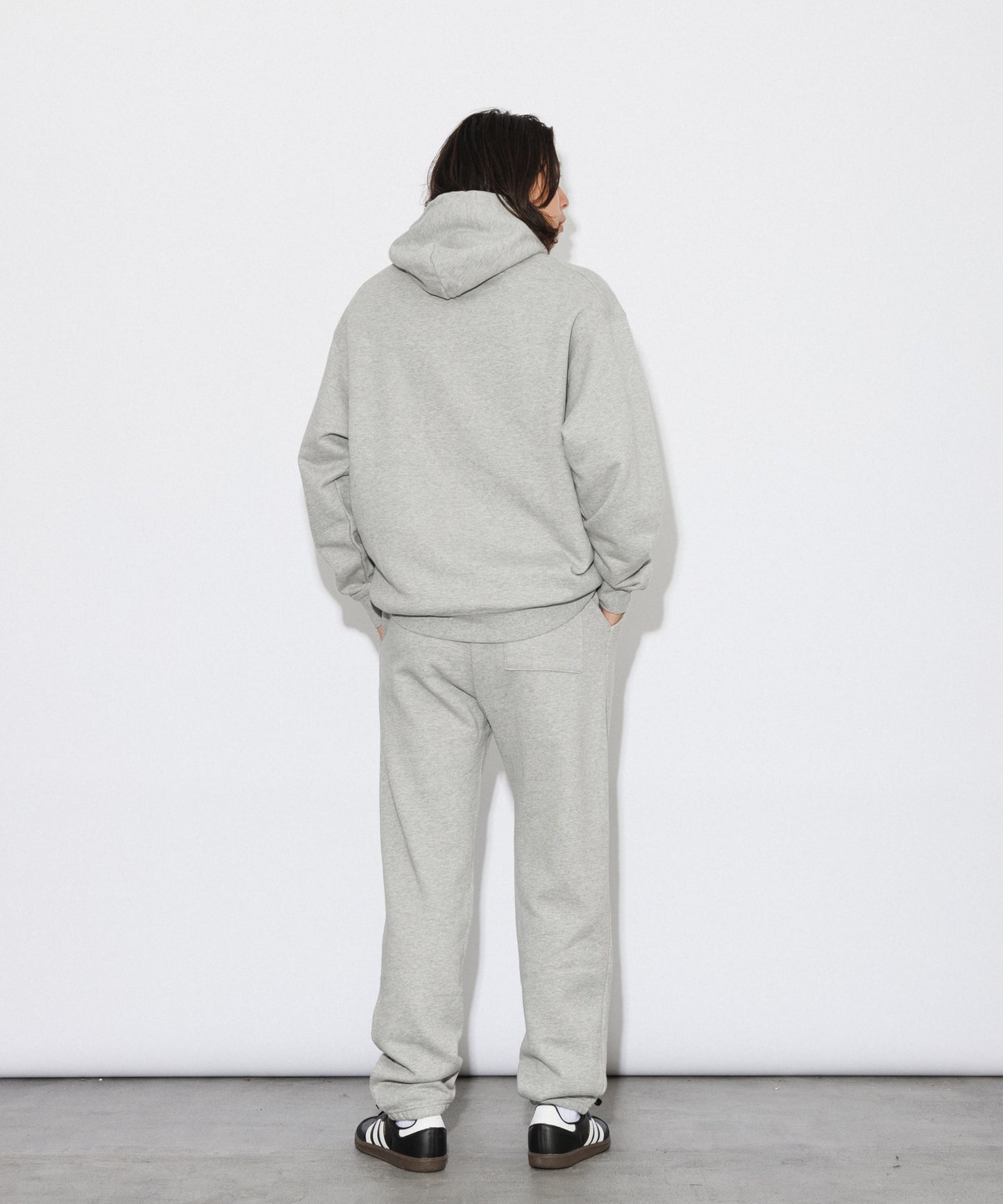 Logo Heavy Hooded Sweatshirt / HEATHER GRAY