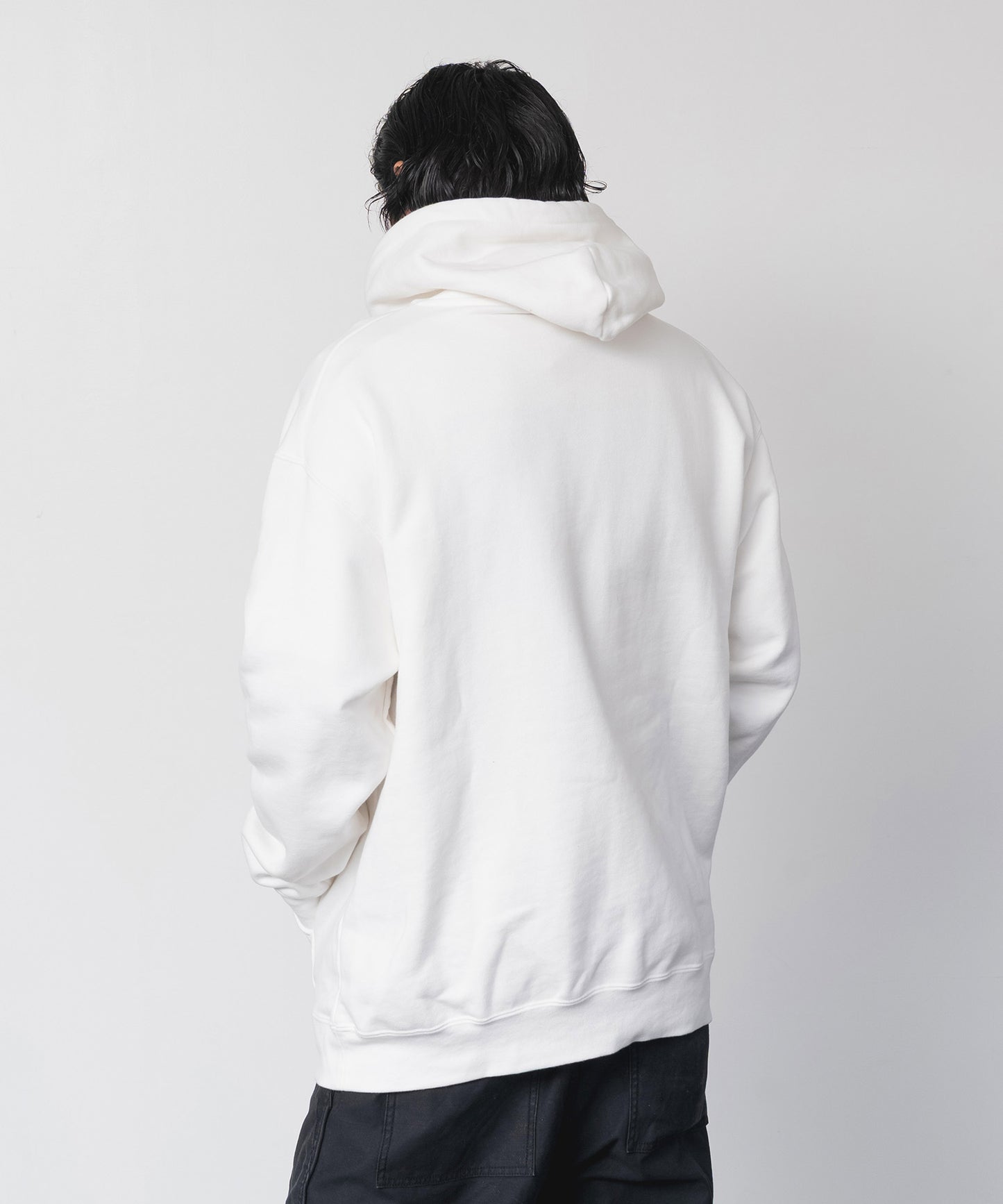 Logo Heavy Hooded Sweatshirt / WHITE