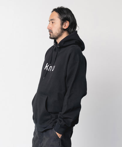 Logo Heavy Hooded Sweatshirt / BLACK