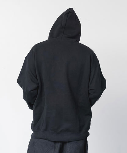 Logo Heavy Hooded Sweatshirt / BLACK