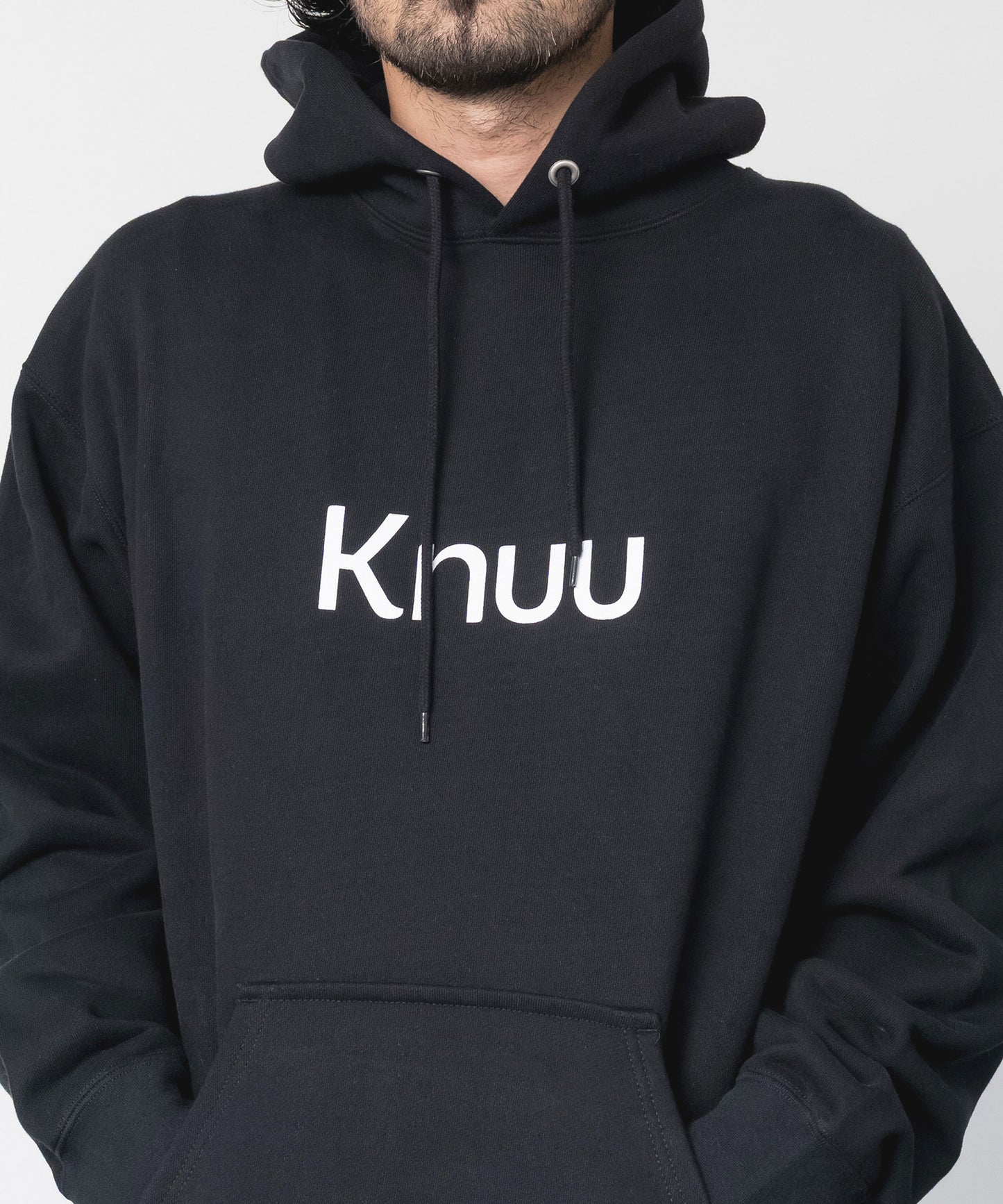 Logo Heavy Hooded Sweatshirt / BLACK