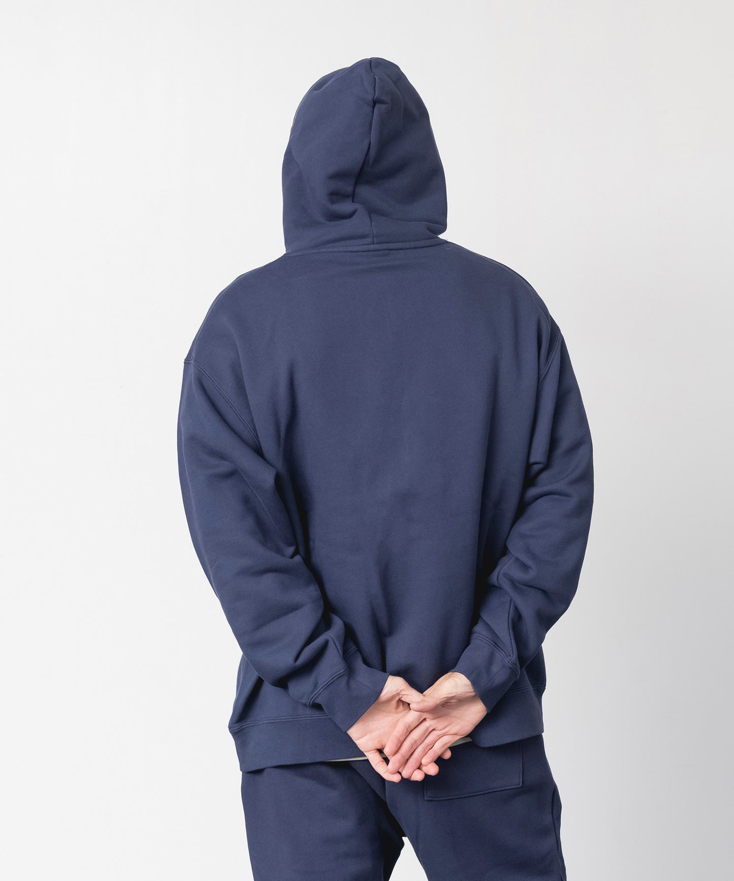 Logo Heavy Hooded Sweatshirt / NAVY