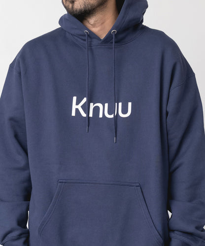 Logo Heavy Hooded Sweatshirt / NAVY