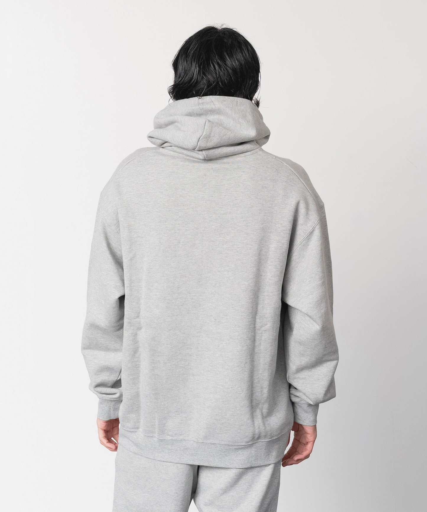 Logo Heavy Hooded Sweatshirt / HEATHER GRAY