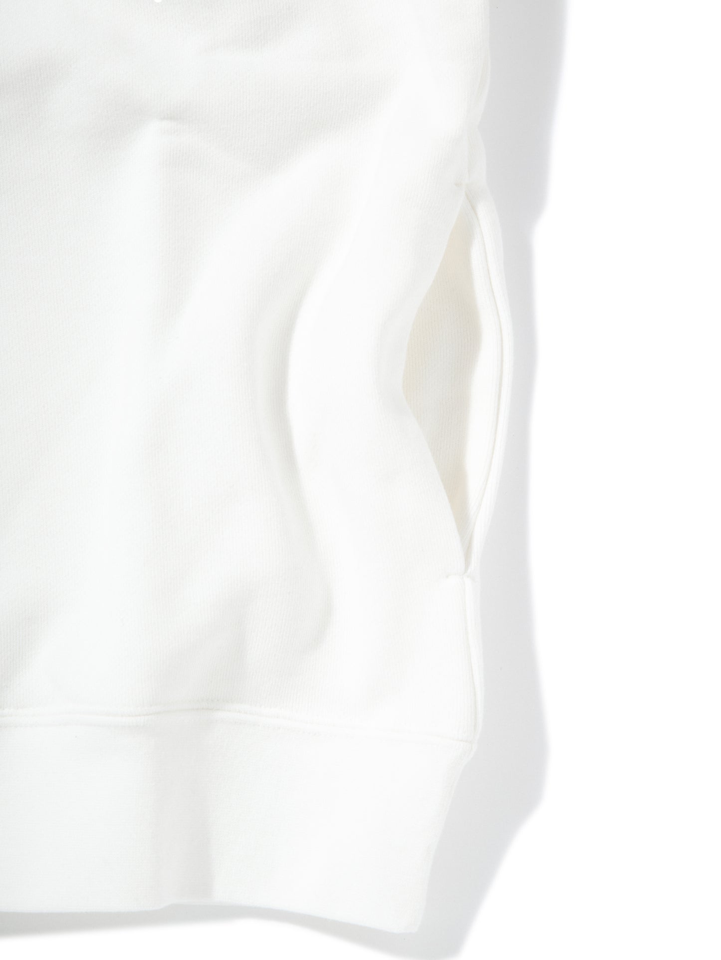 Heavy Hooded Sweatshirt - Seam Pocket / WHITE