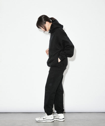 Heavy Hooded Sweatshirt - Seam Pocket / BLACK