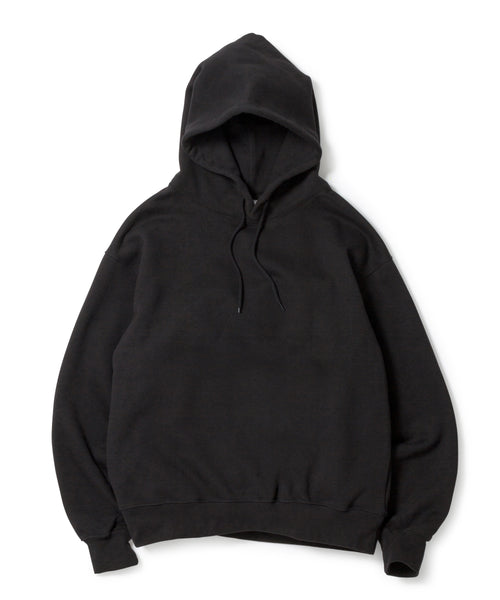 Heavy Hooded Sweatshirt - Seam Pocket / BLACK - BLACK