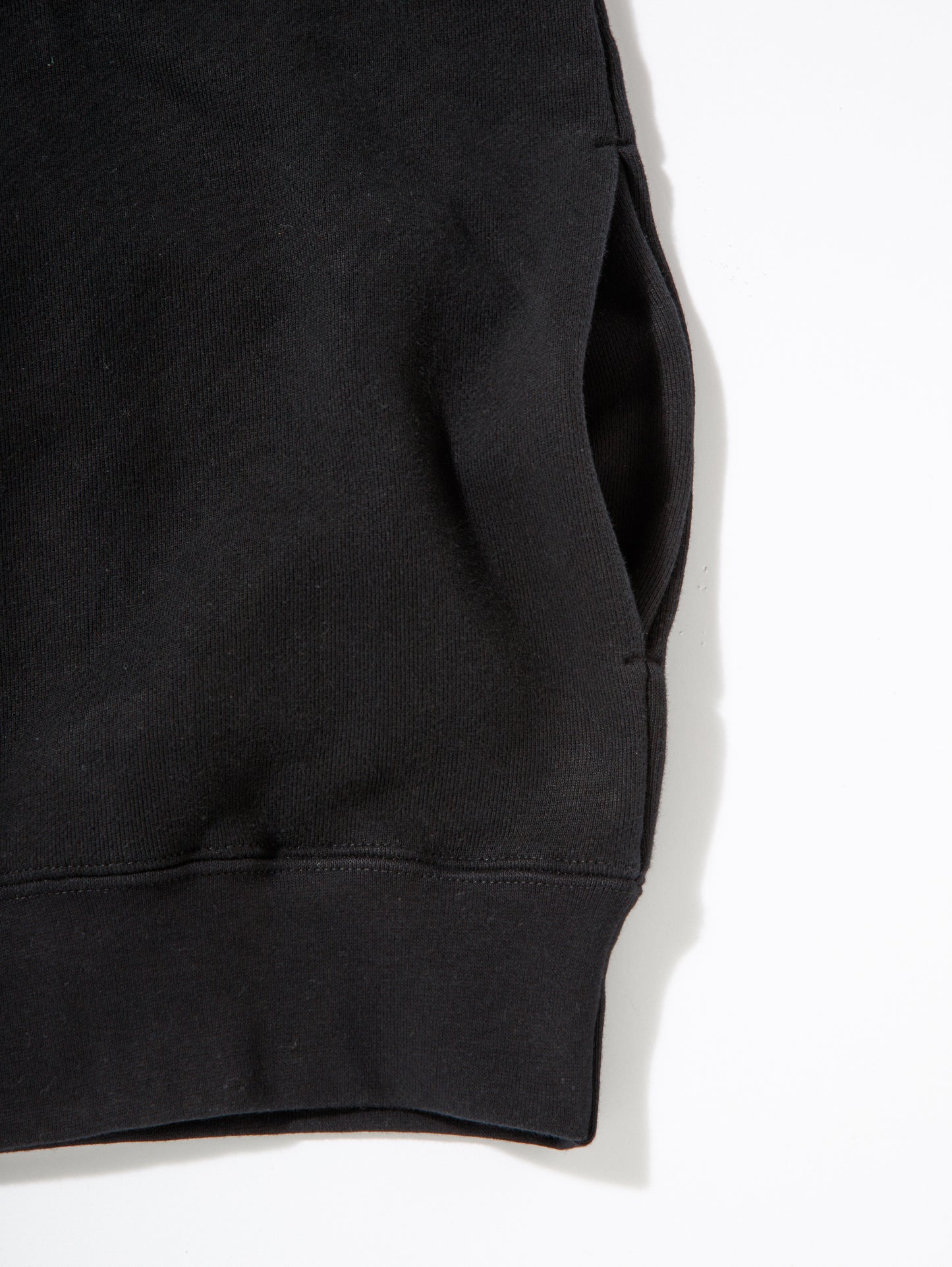 Heavy Hooded Sweatshirt - Seam Pocket / BLACK