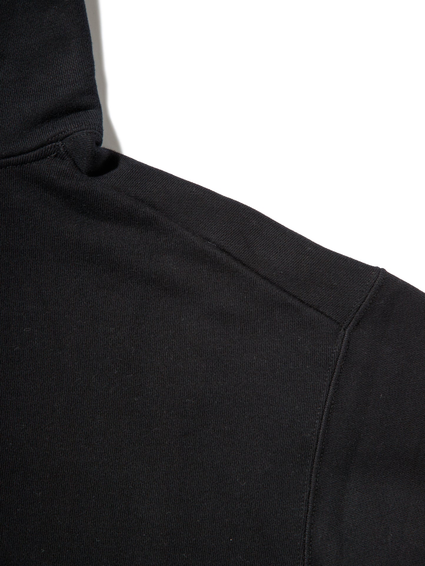 Heavy Hooded Sweatshirt - Seam Pocket / BLACK