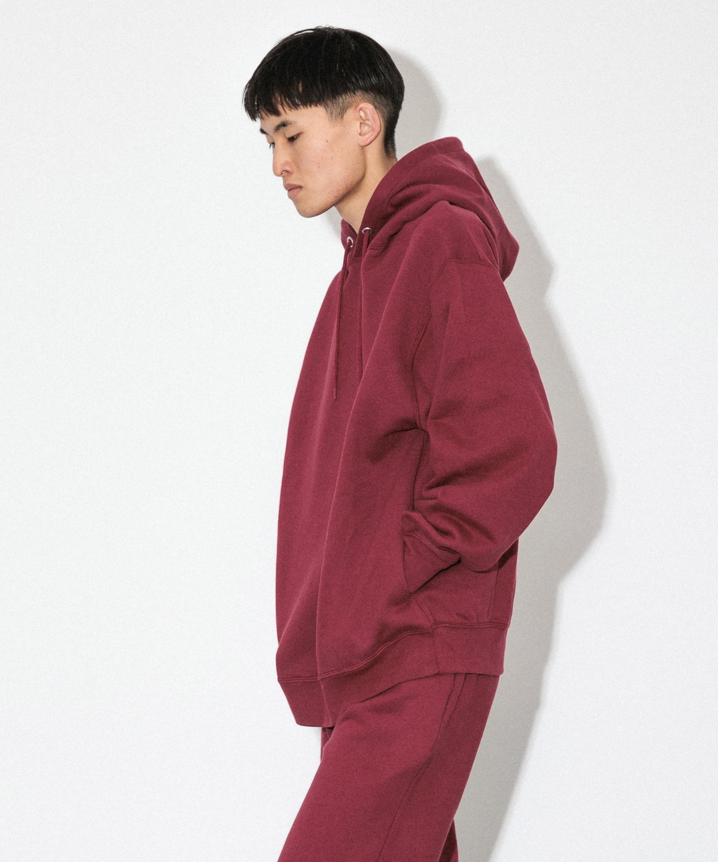 Heavy Hooded Sweatshirt - Seam Pocket / MAROON