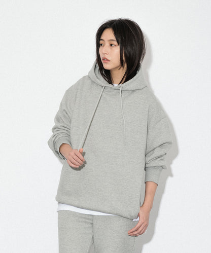 Heavy Hooded Sweatshirt - Seam Pocket / HEATHER GRAY