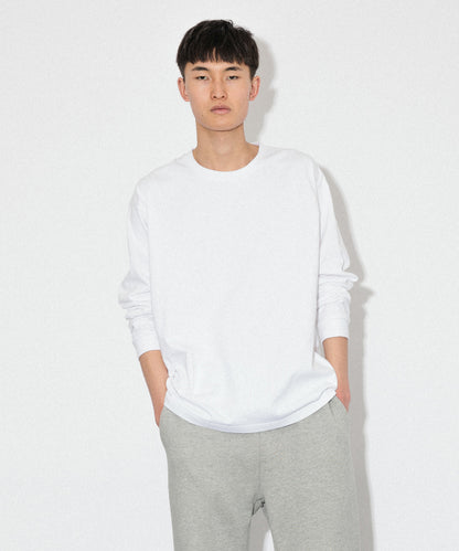 Heavy Crewneck Long Sleeve T-Shirt / WHITE