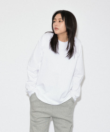 Heavy Crewneck Long Sleeve T-Shirt / WHITE