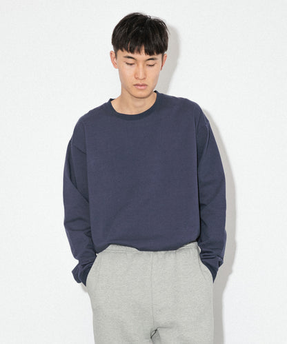 Heavy Crewneck Long Sleeve T-Shirt / NAVY