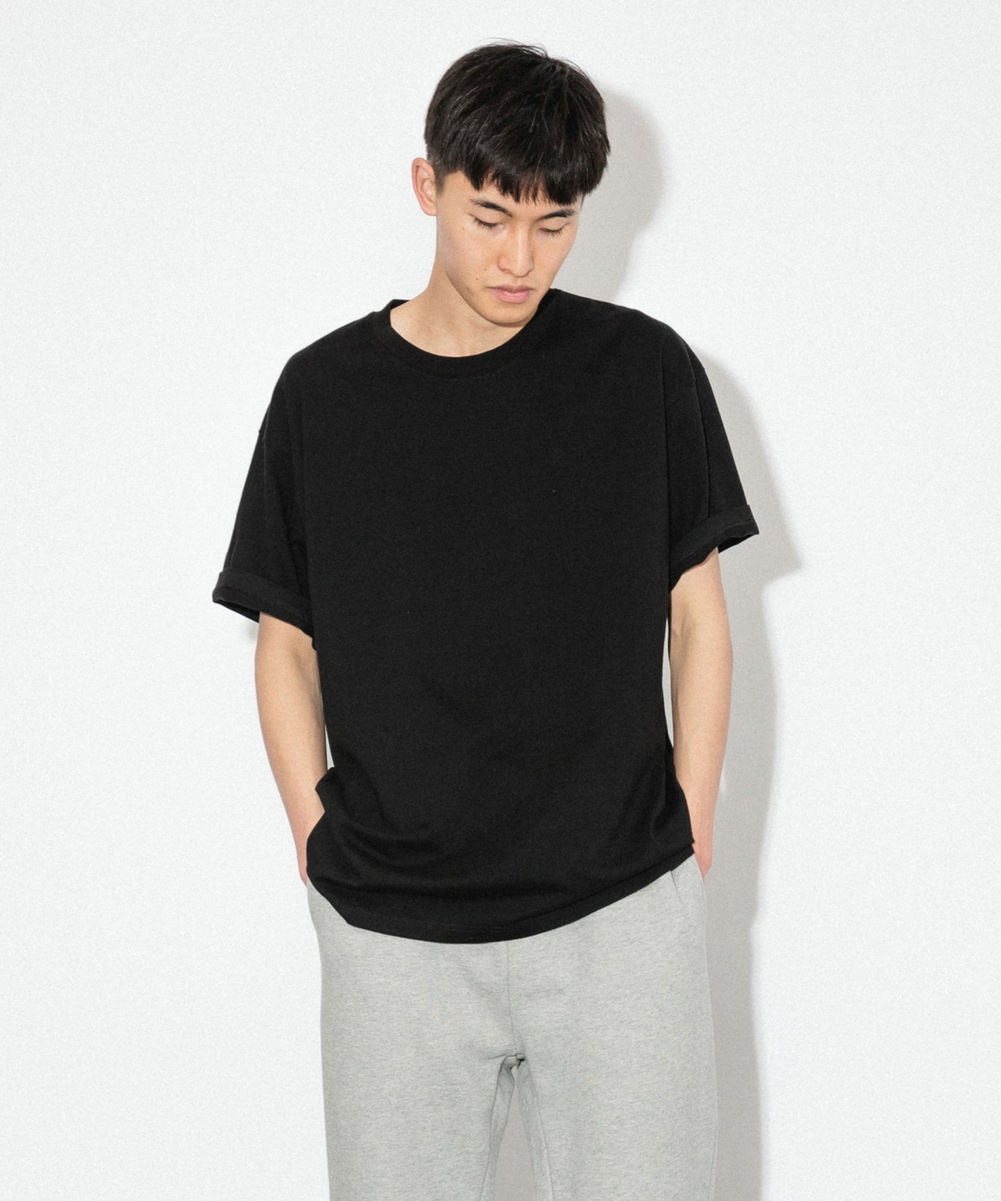 Heavy Crewneck T-Shirt / BLACK