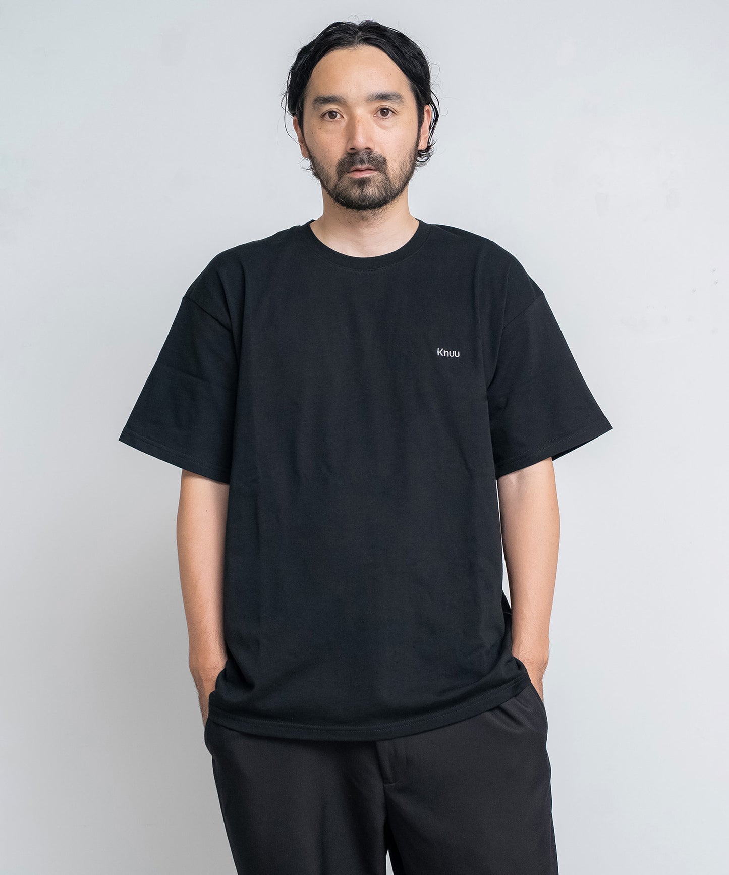 Small Logo Heavy Crewneck T-Shirt / BLACK