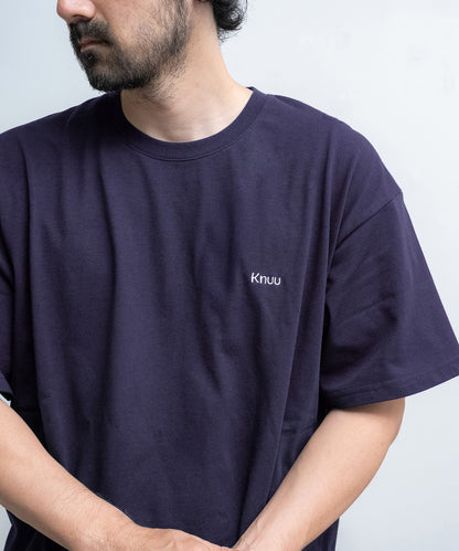 Small Logo Heavy Crewneck T-Shirt / NAVY