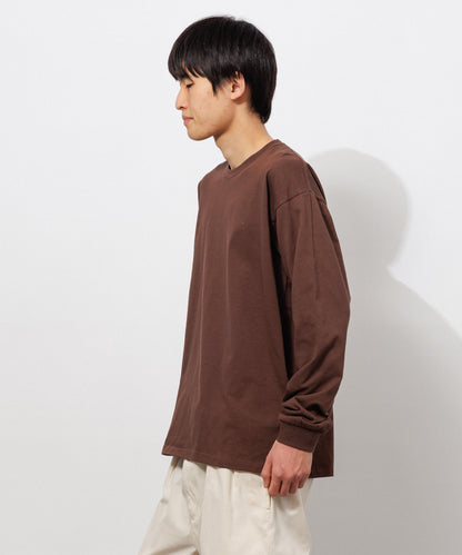 Heavy Crewneck Long Sleeve T-Shirt / BROWN