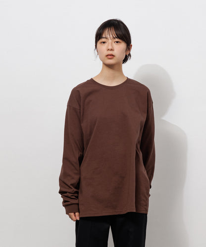 Heavy Crewneck Long Sleeve T-Shirt / BROWN