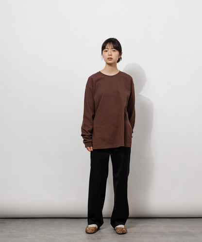 Heavy Crewneck Long Sleeve T-Shirt / BROWN