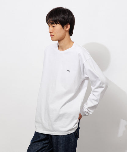Small Logo Heavy Crewneck Long Sleeve T-Shirt / WHITE