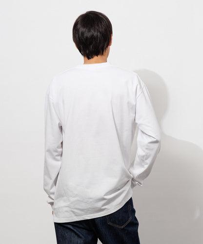 Small Logo Heavy Crewneck Long Sleeve T-Shirt / WHITE