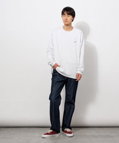 Small Logo Heavy Crewneck Long Sleeve T-Shirt / WHITE