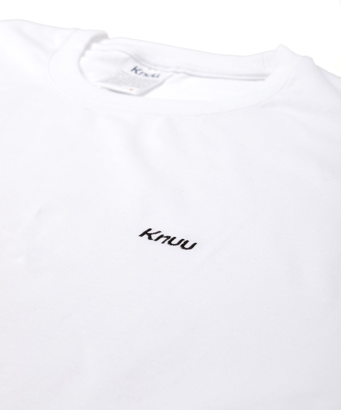 Small Logo Heavy Crewneck Long Sleeve T-Shirt / WHITE