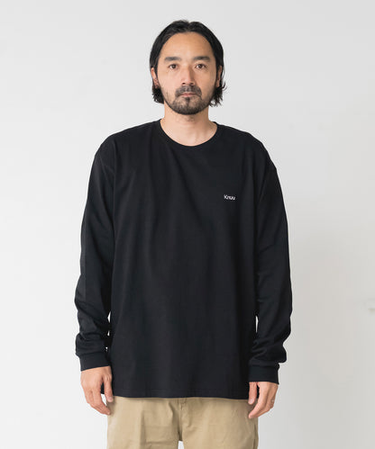 Small Logo Heavy Crewneck Long Sleeve T-Shirt / BLACK